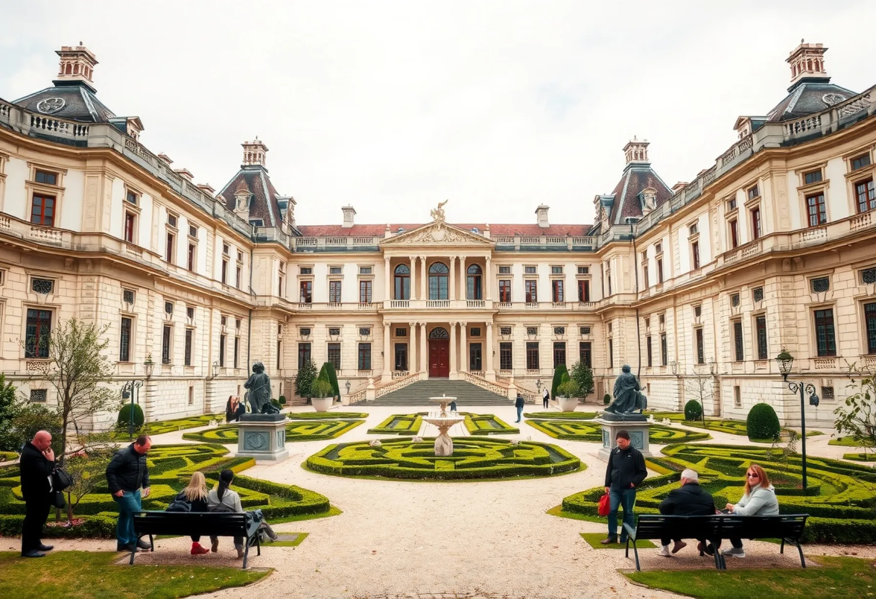 Barockes Schloss mit französischem Garten aus dem 18. Jahrhundert