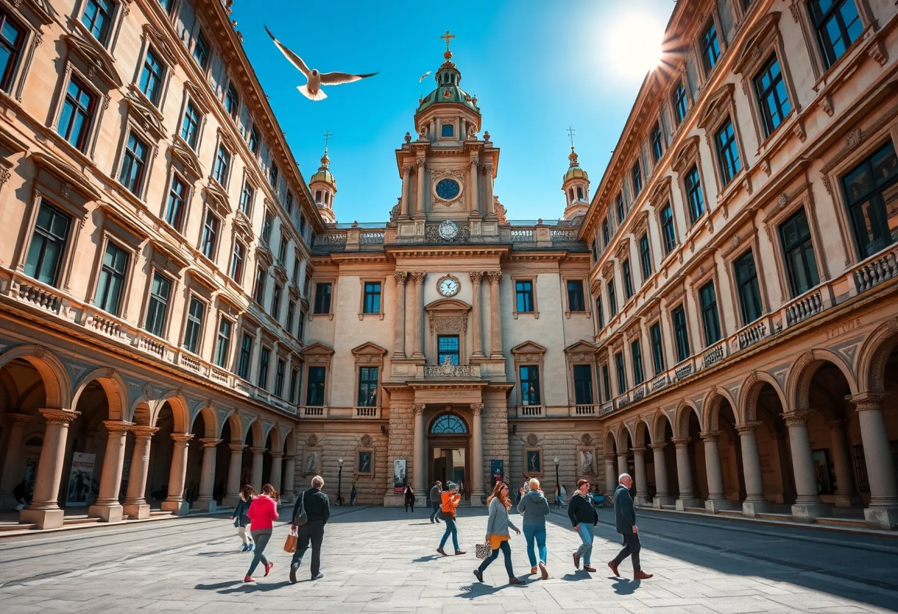 Renaissance-Palast in der Innenstadt: Architektur und Details eines historischen Bauwerks