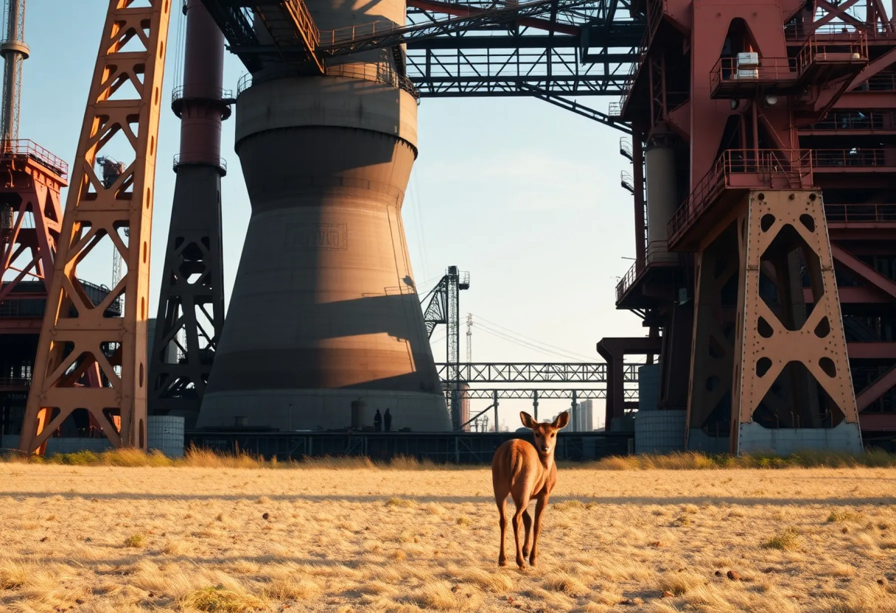 Industrielle Landschaft im Ruhrgebiet: Ein Hochofen im Fokus