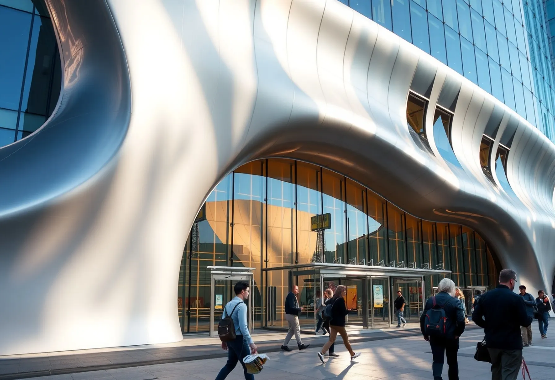 Futuristische Fassadengestaltung in Singapur: Aluminiumstreben und Glasflächen im urbanen Kontext
