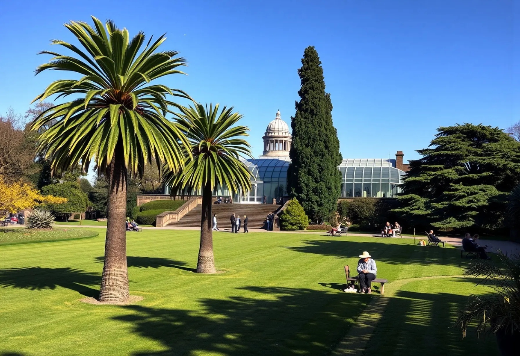 Botanischer Garten bei Edinburgh: Historisches Gewächshaus und üppige Pflanzenlandschaft