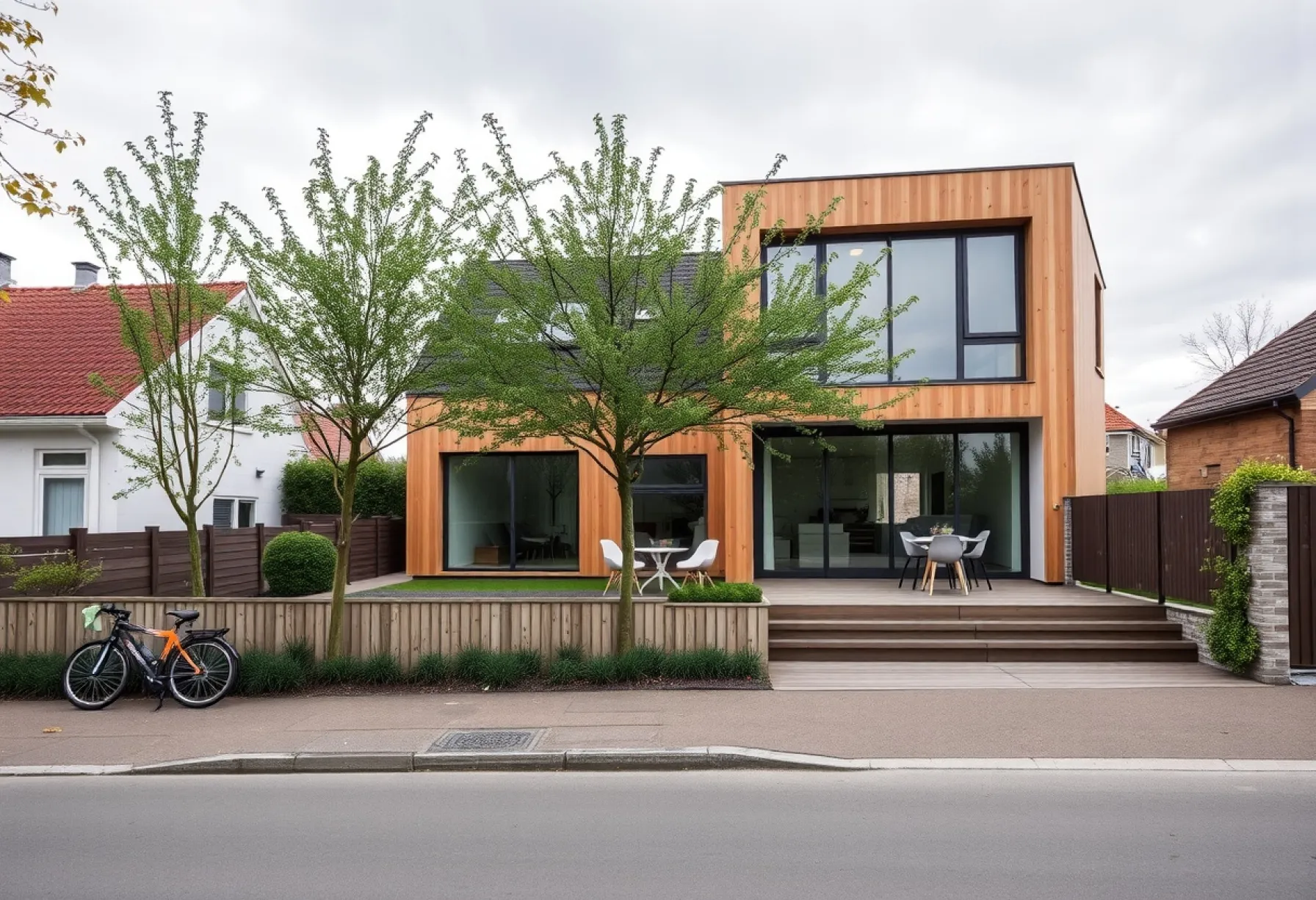 Modernes Einfamilienhaus in ruhiger Vorstadt bei Kopenhagen: Architektur, Materialien und Umgebung