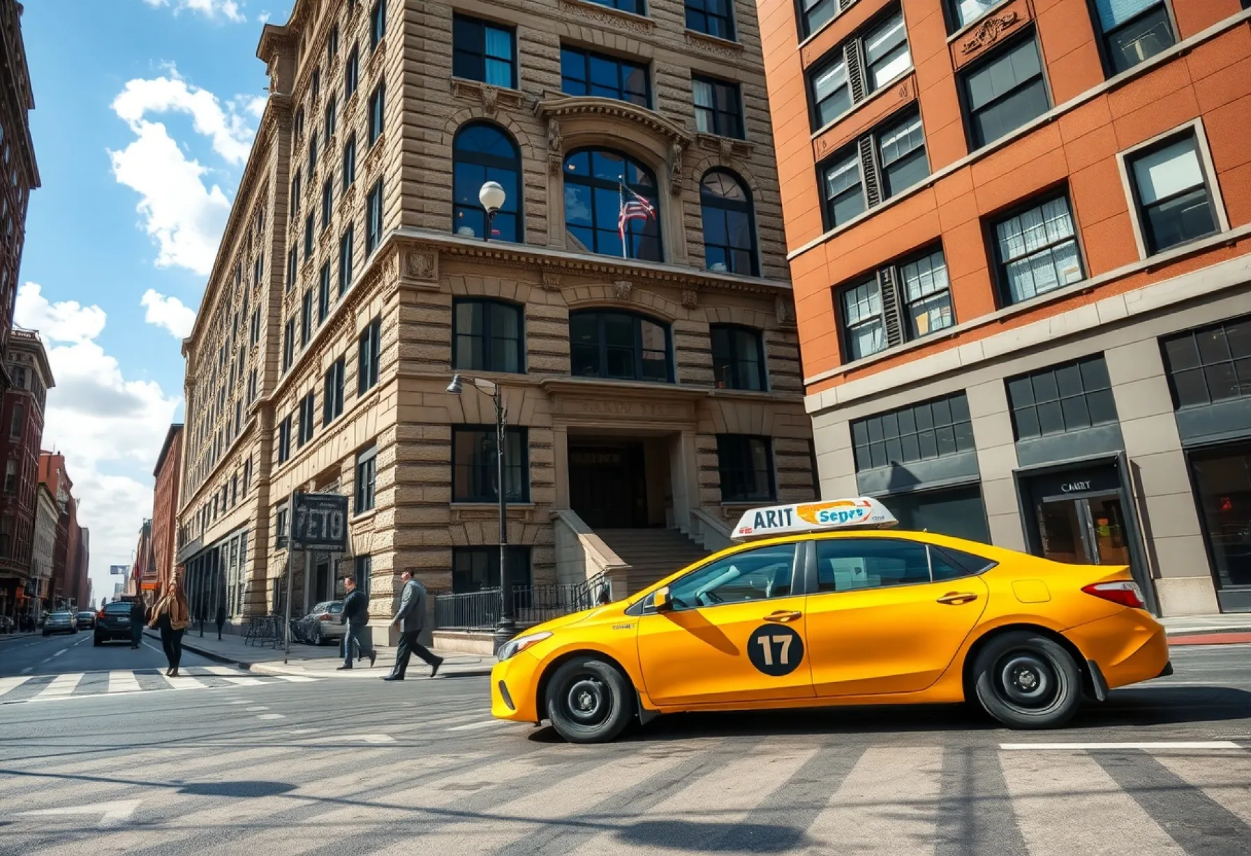 Historischer Wolkenkratzer in New York City: Architektur und urbane Dynamik im Einklang