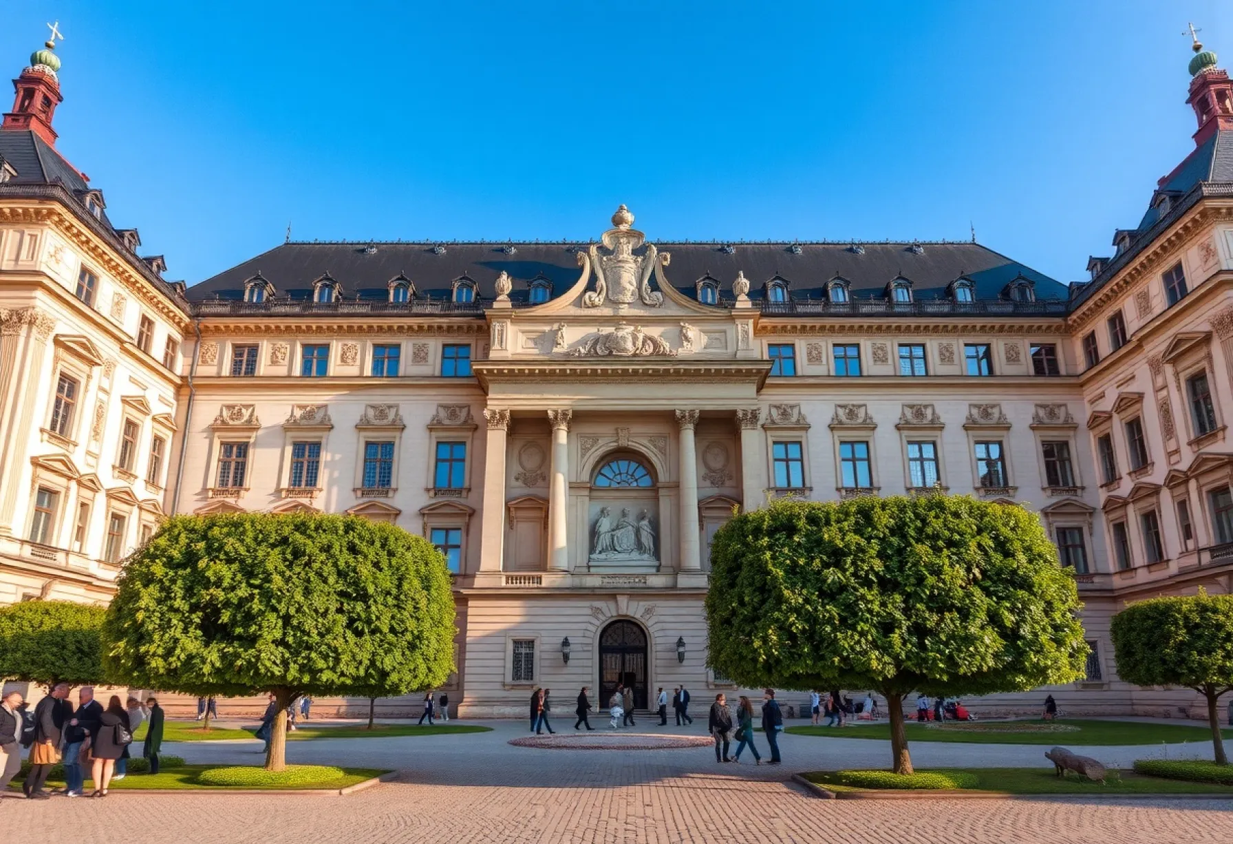 Barocke Architektur: Fassade eines Dresdner Palastes aus dem 17. Jahrhundert