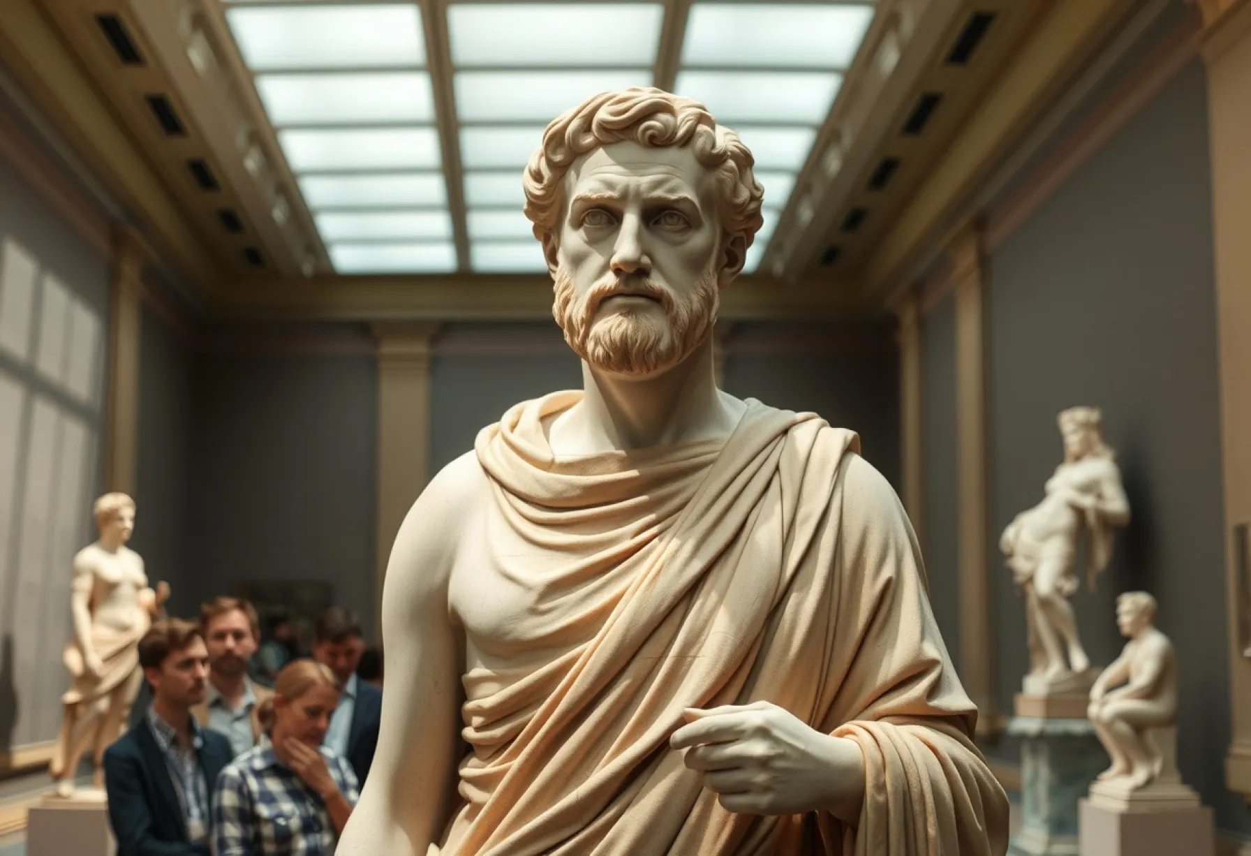 Marmorstatue eines römischen Senators aus dem 1. Jahrhundert n. Chr. im Museum
