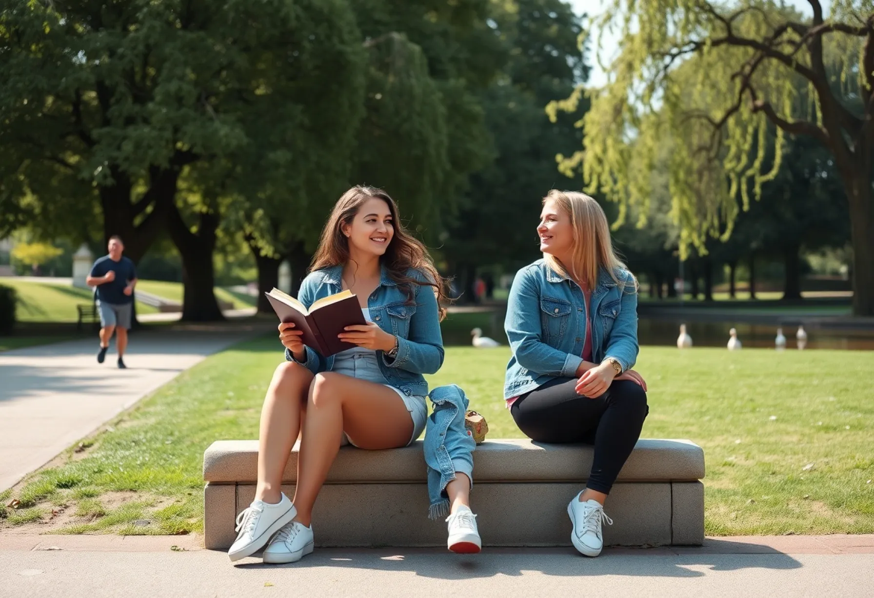 Zwei Frauen auf einer Parkbank im Hyde Park: Eine Szene der Ruhe und Freundschaft