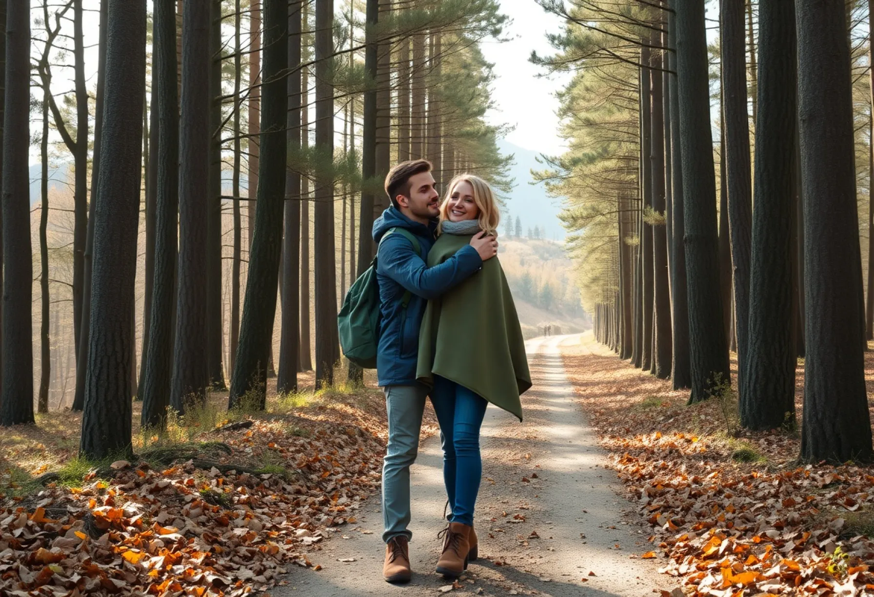 Paar beim Herbstspaziergang im Schwarzwald