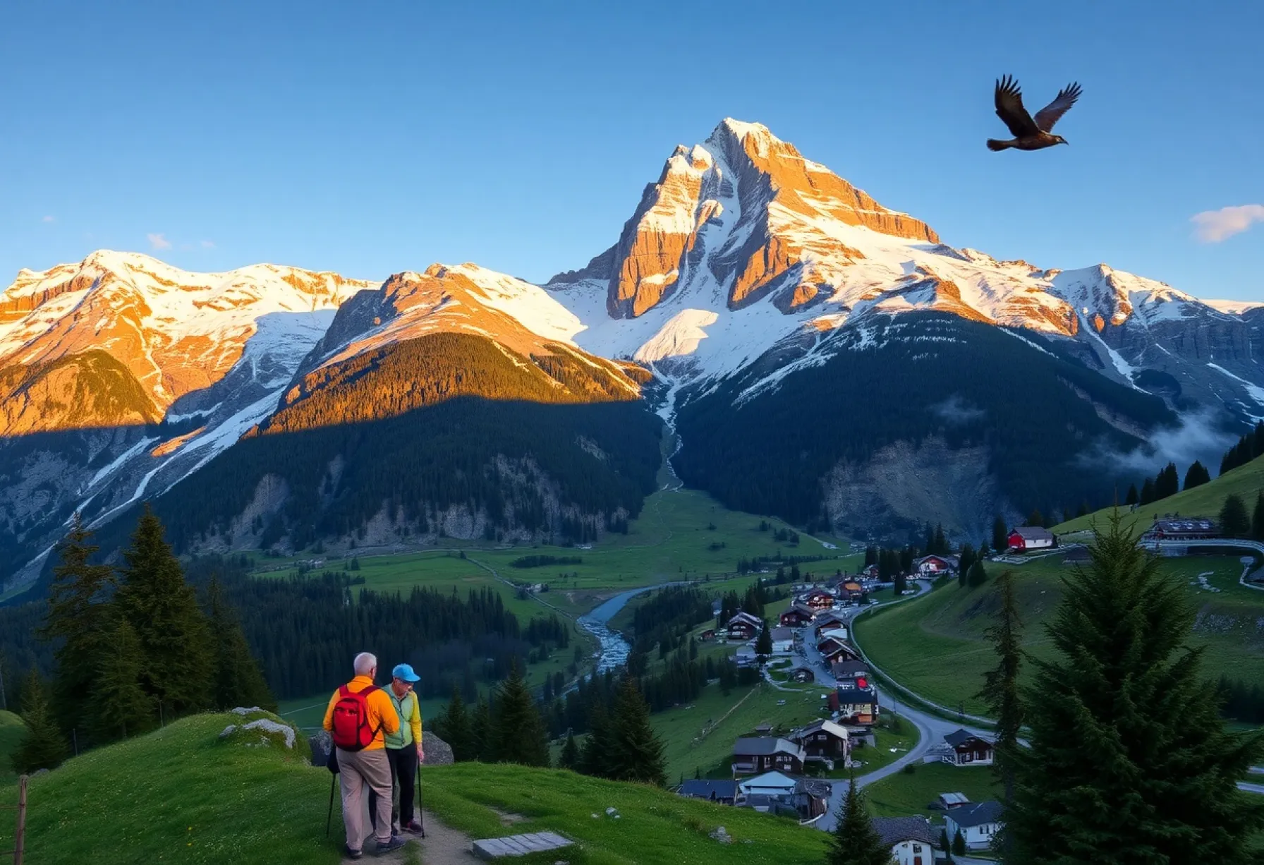 Morgenstimmung in den Berner Alpen: Eiger, Grindelwald und Naturbeobachtungen