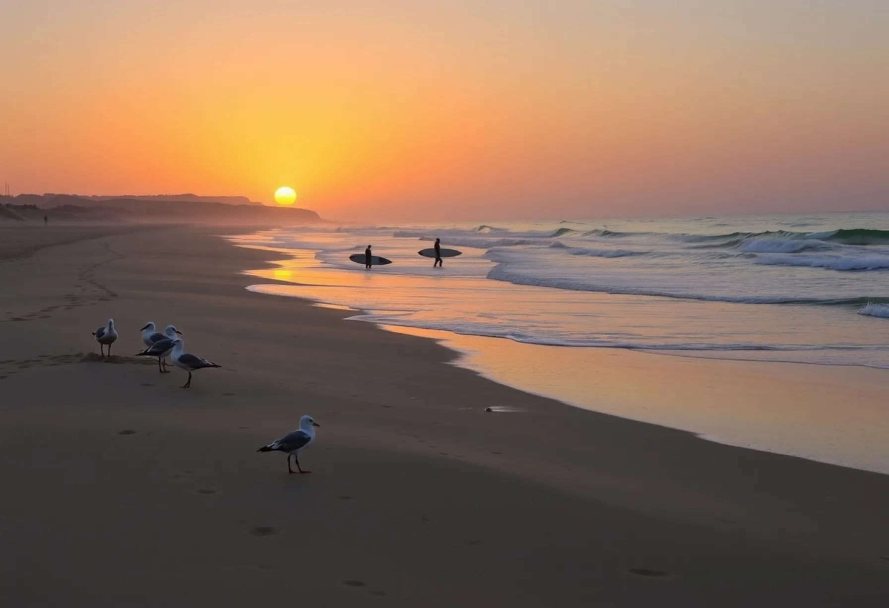 Sonnenuntergang am Strand von Malibu: Naturschauspiel und Küstenleben
