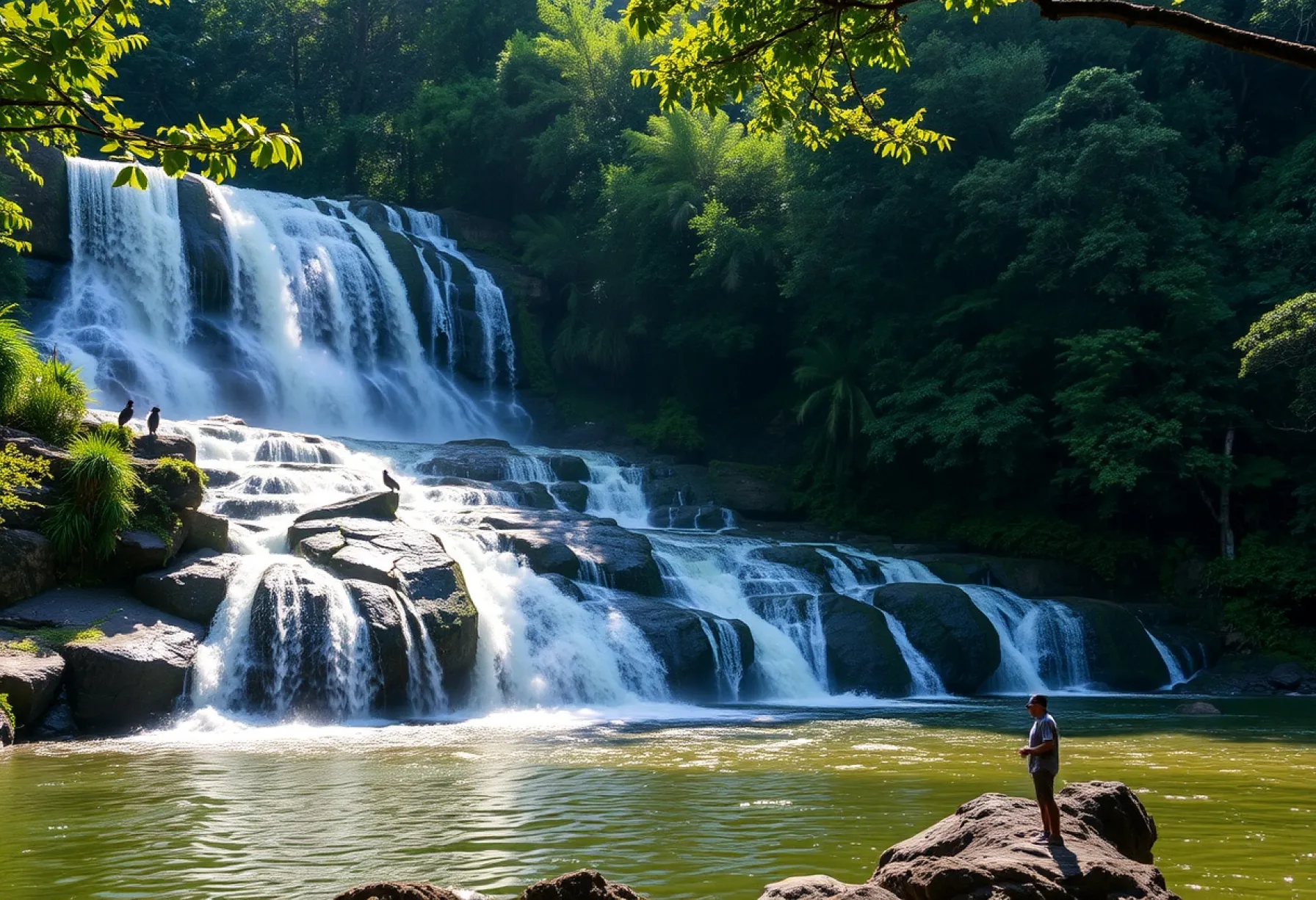 Kaskadenwasserfall im Regenwald Costa Ricas: Naturschauspiel und Fotografenperspektive