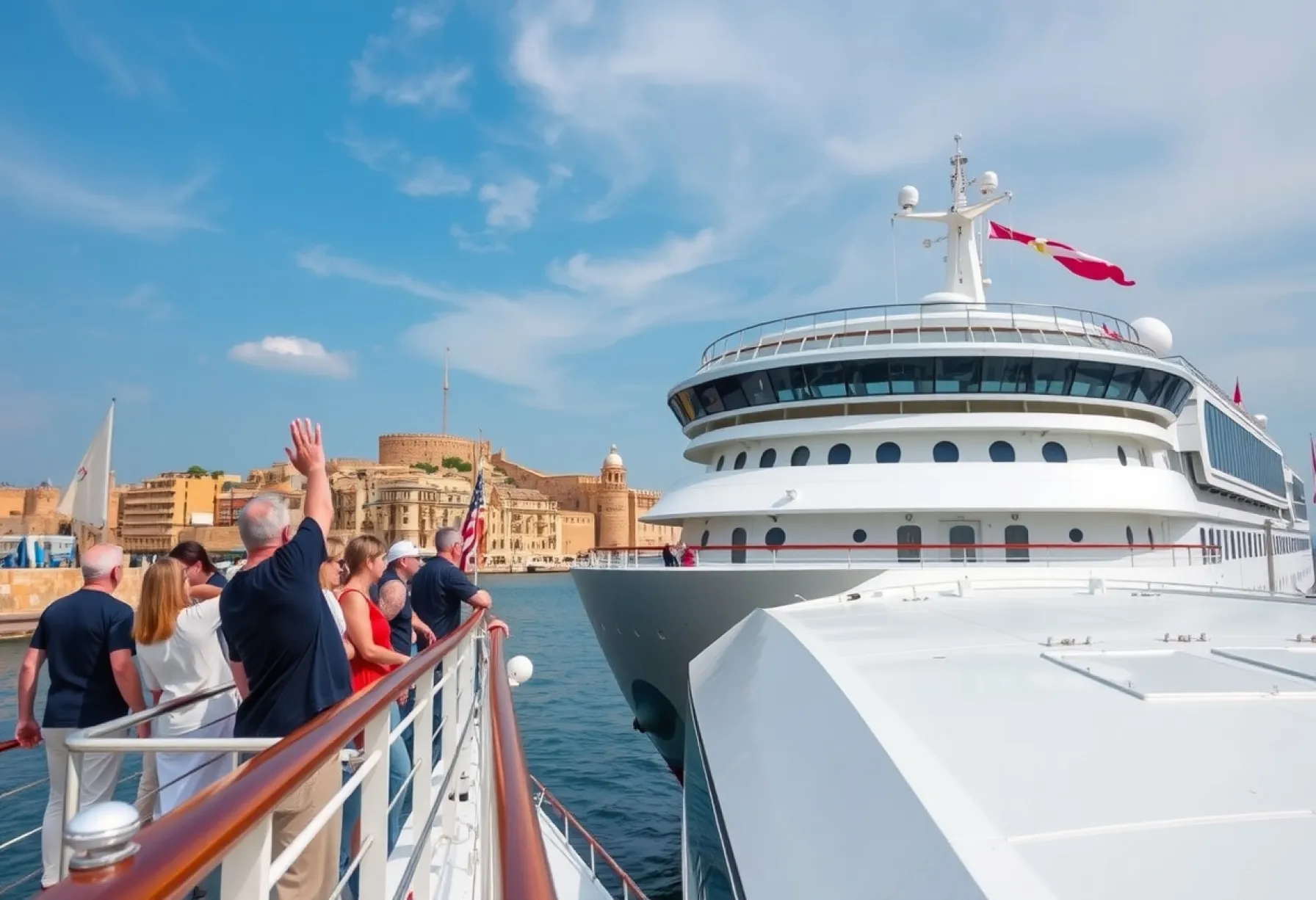 Kreuzfahrtschiff im Hafen von Valletta: Moderne trifft auf historische Kulisse Maltas