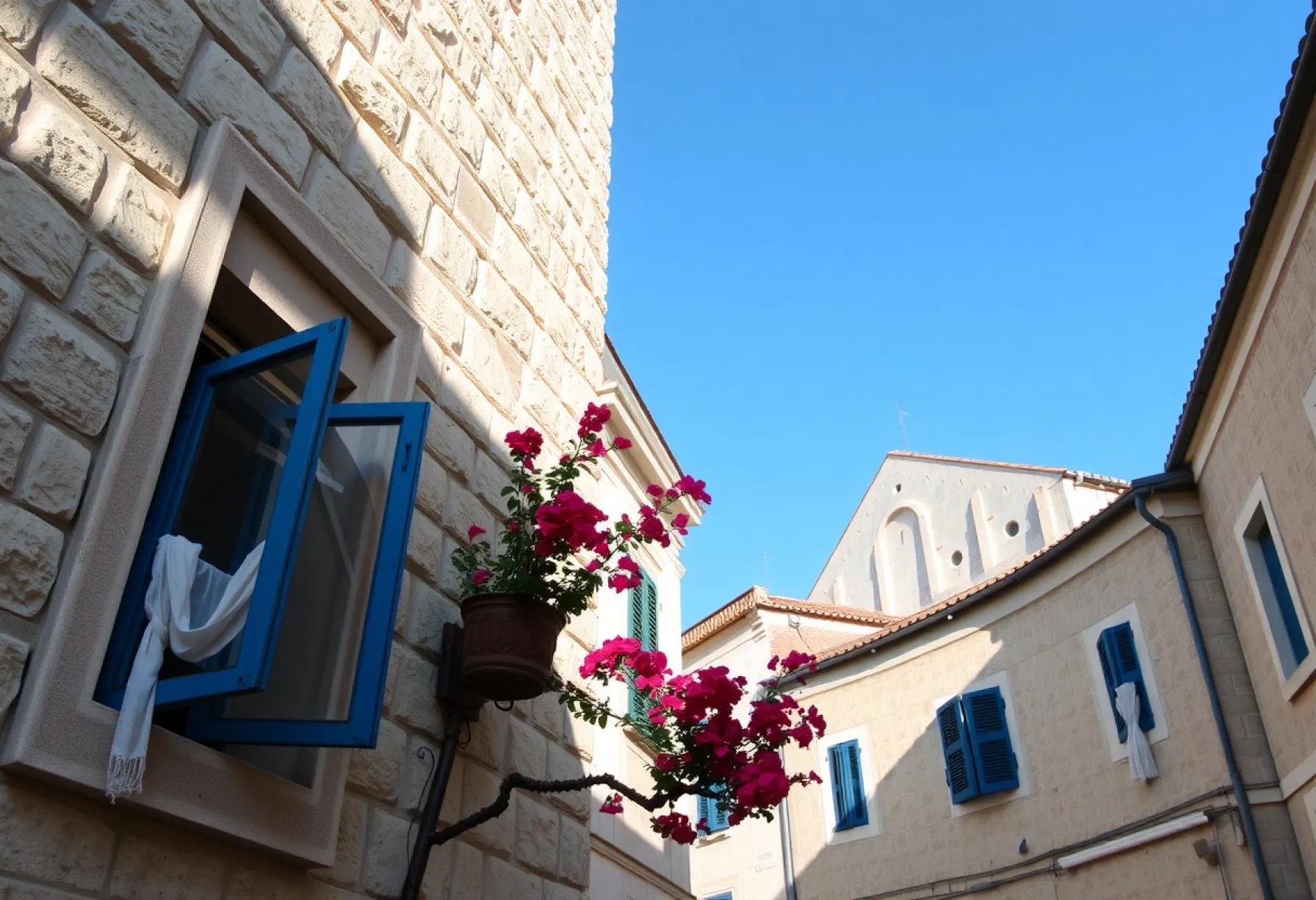 Frühmorgen in einer menschenleeren Altstadtgasse von Dubrovnik: Architektur und Atmosphäre
