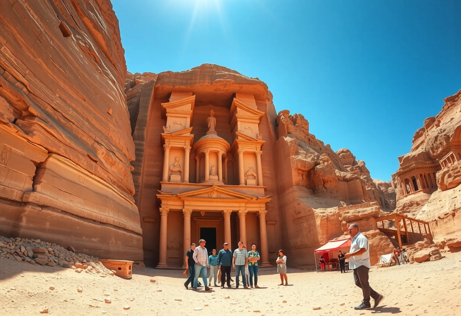 Die antike Stadt Petra in Jordanien: Ingenieurskunst der Nabatäer und die Schatzkammer Al-Khazneh