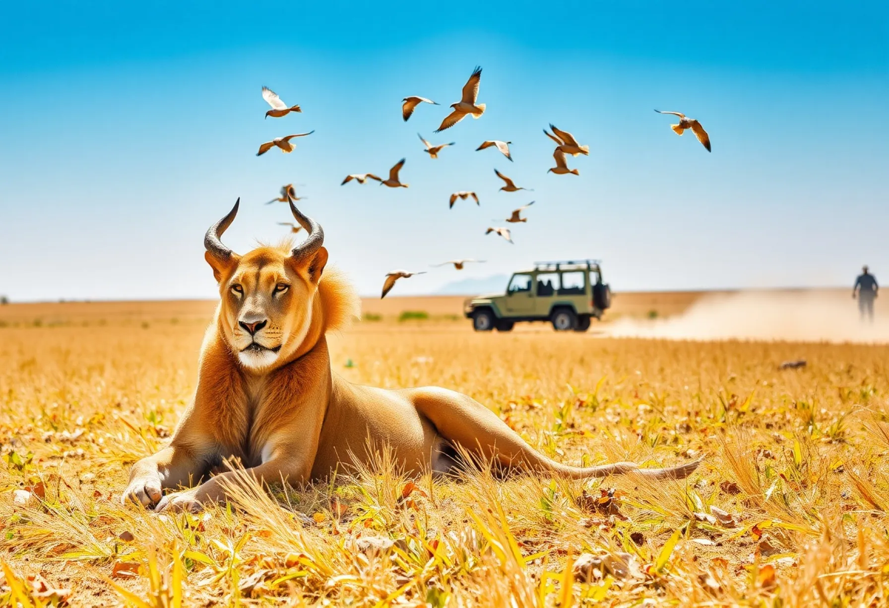 Löwe in der Serengeti: Ruhe und Majestät in der afrikanischen Savanne