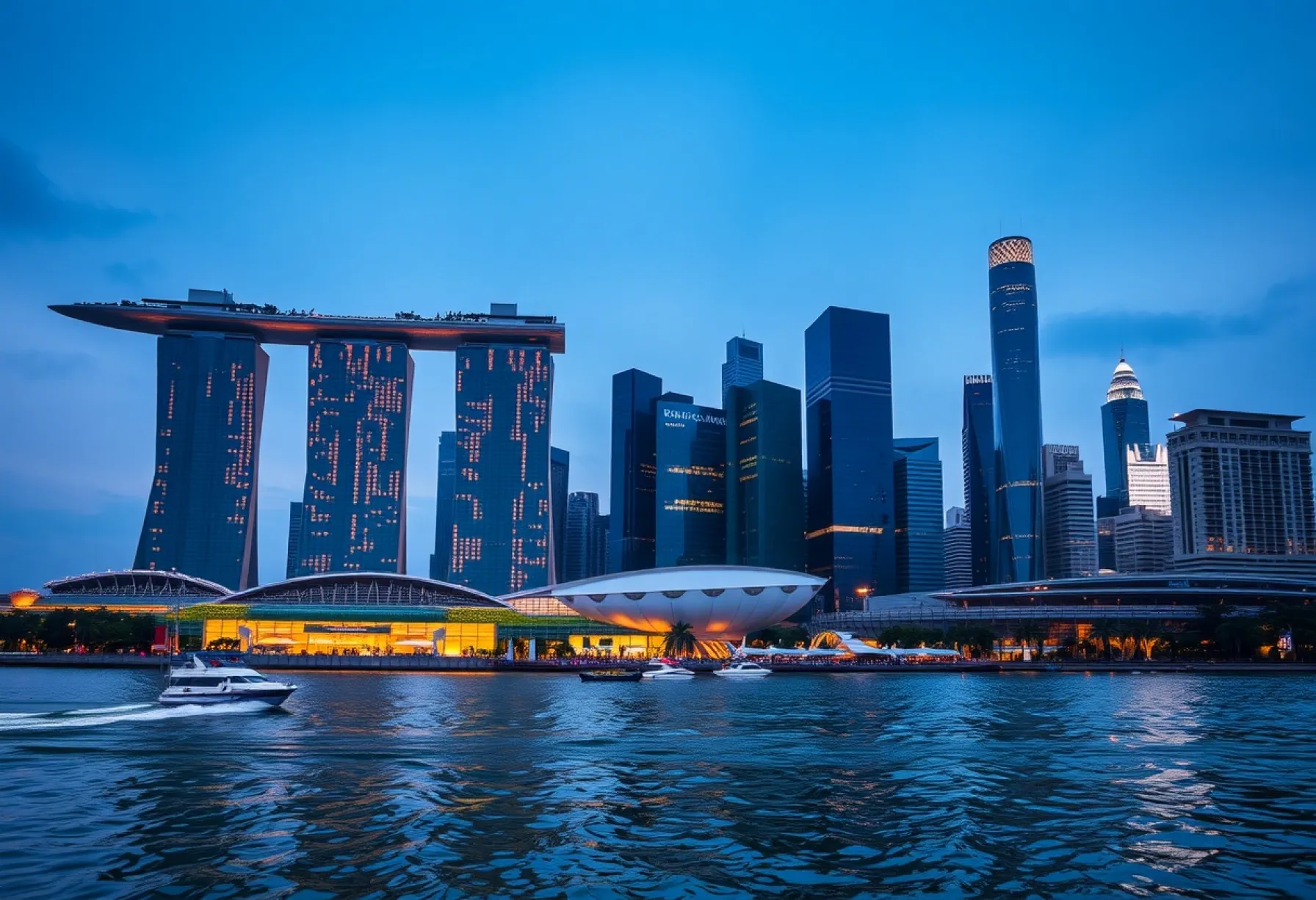 Skyline von Singapur: Moderne Architektur und urbane Dynamik im Marina Bay Sands und Finanzdistrikt