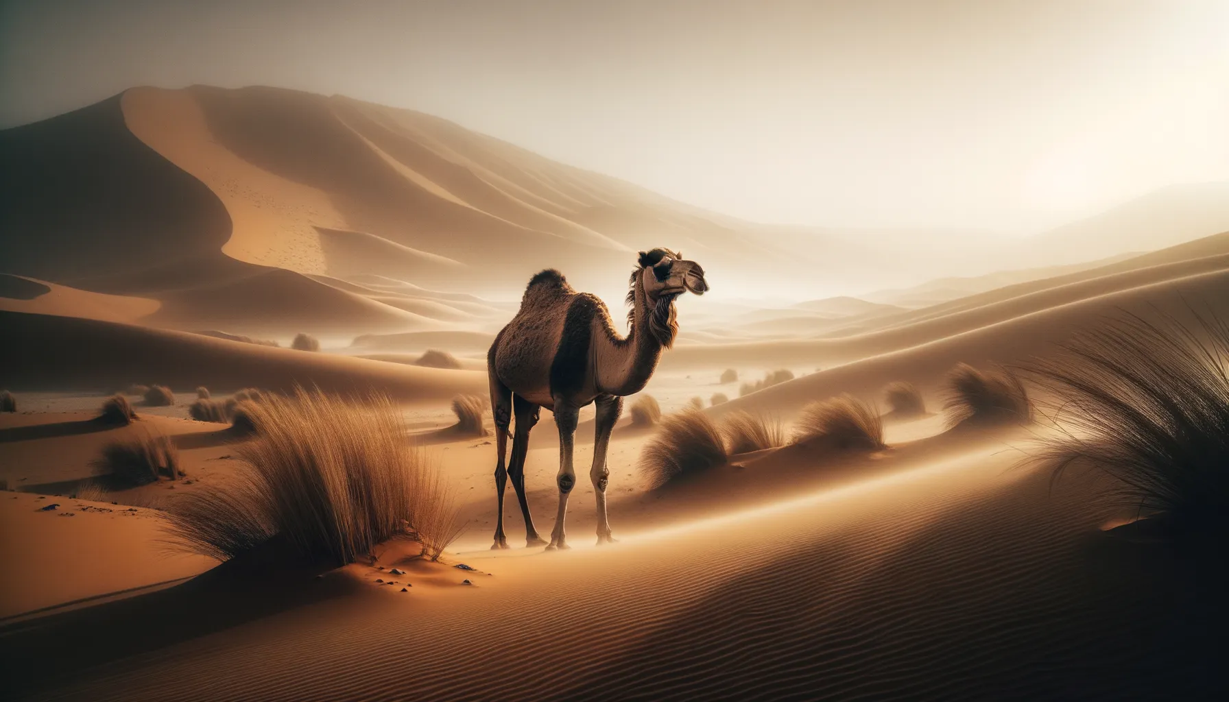 Dromedar in der Sahara: Ein Blick auf die Wüstenlandschaft