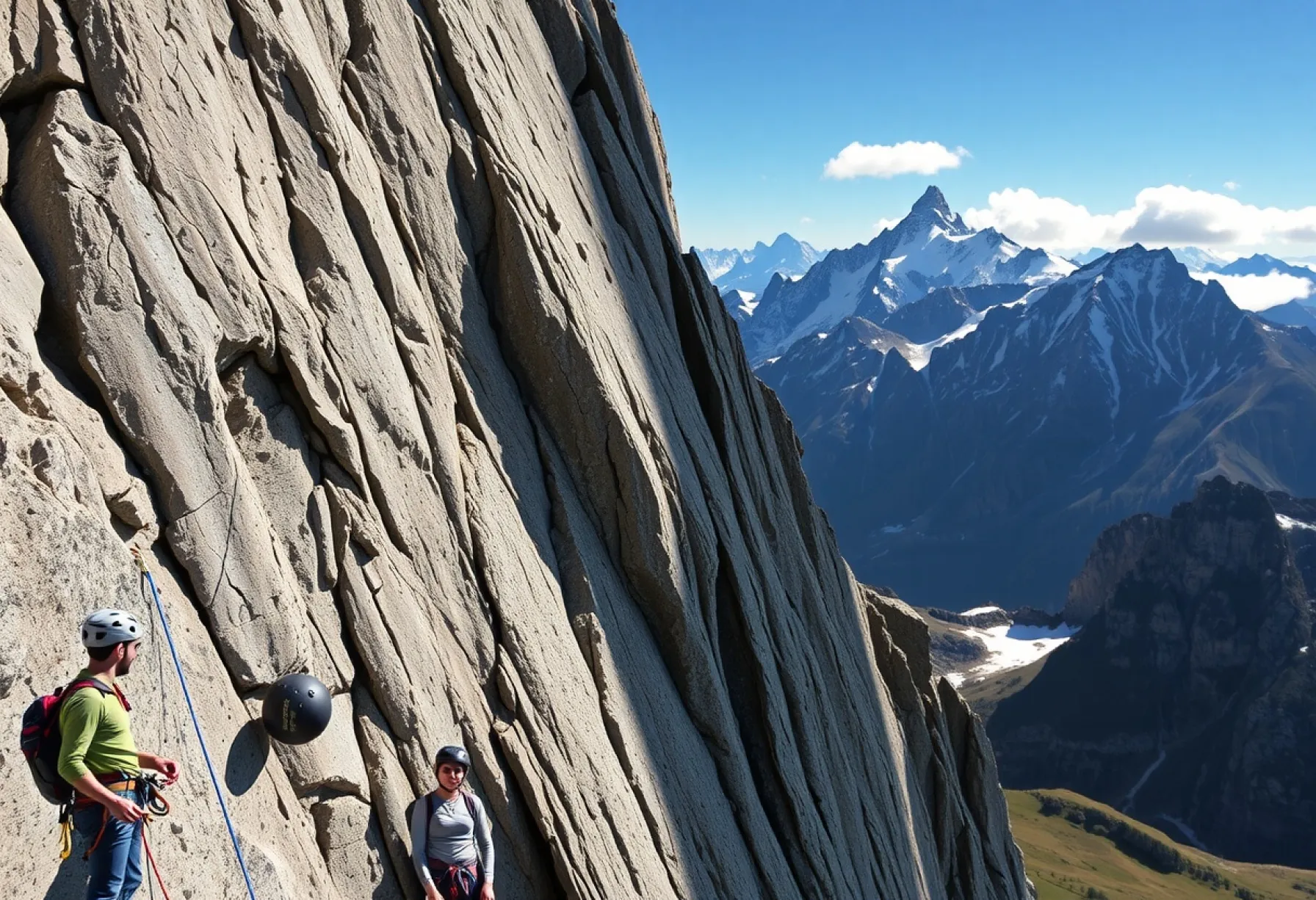 Sichere Klettertechnik und Ausrüstung in den Alpen: Ein Kletterer an einer Kalksteinwand