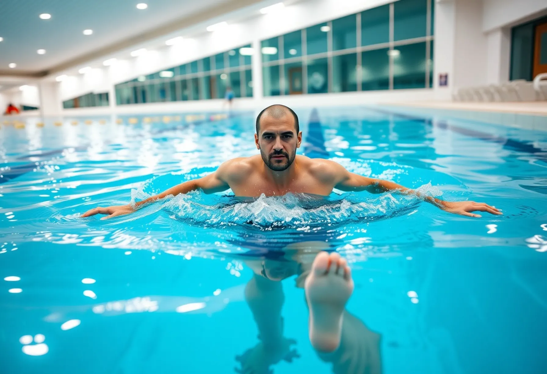 Schwimmer im Berliner Hallenbad: Eine morgendliche Trainingsszene