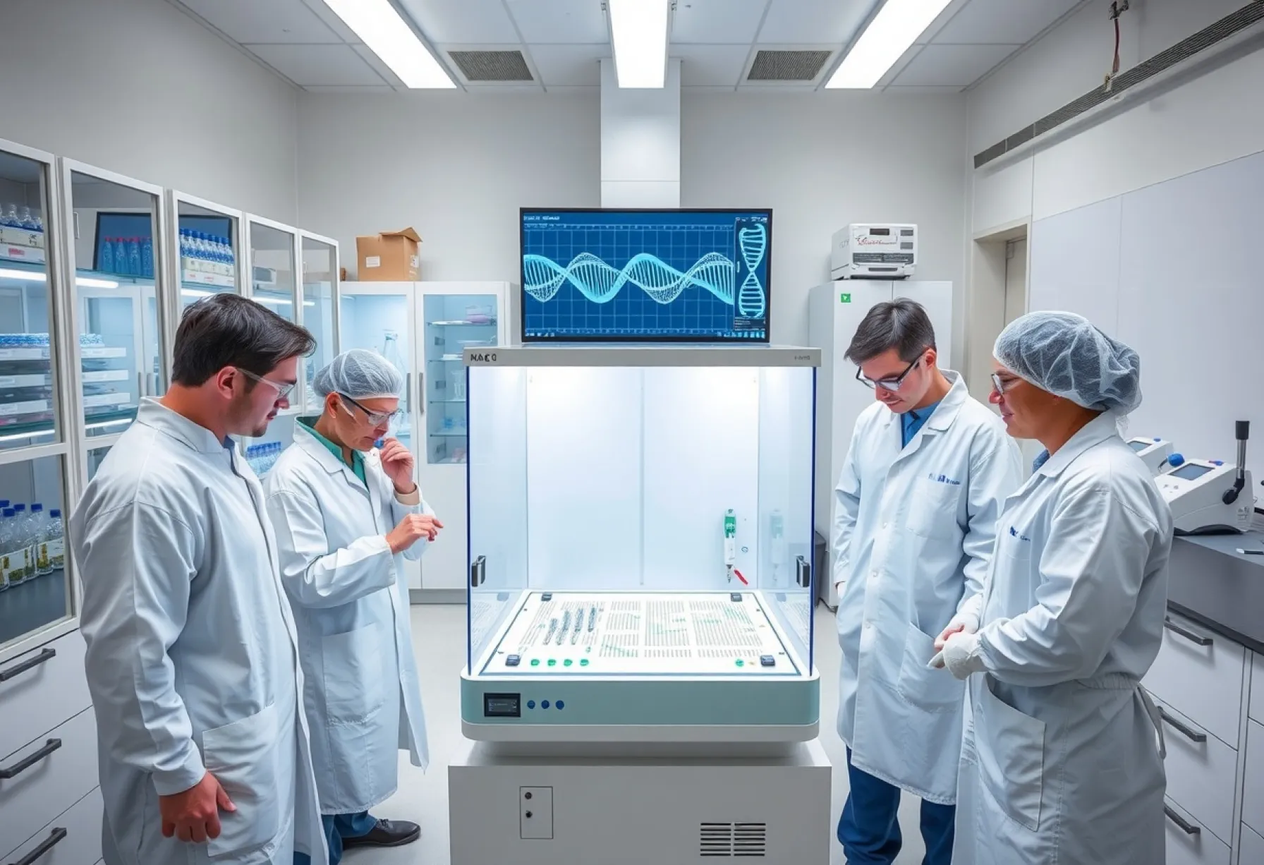 Forschung an synthetischen Mikroorganismen in einem Labor in Boston