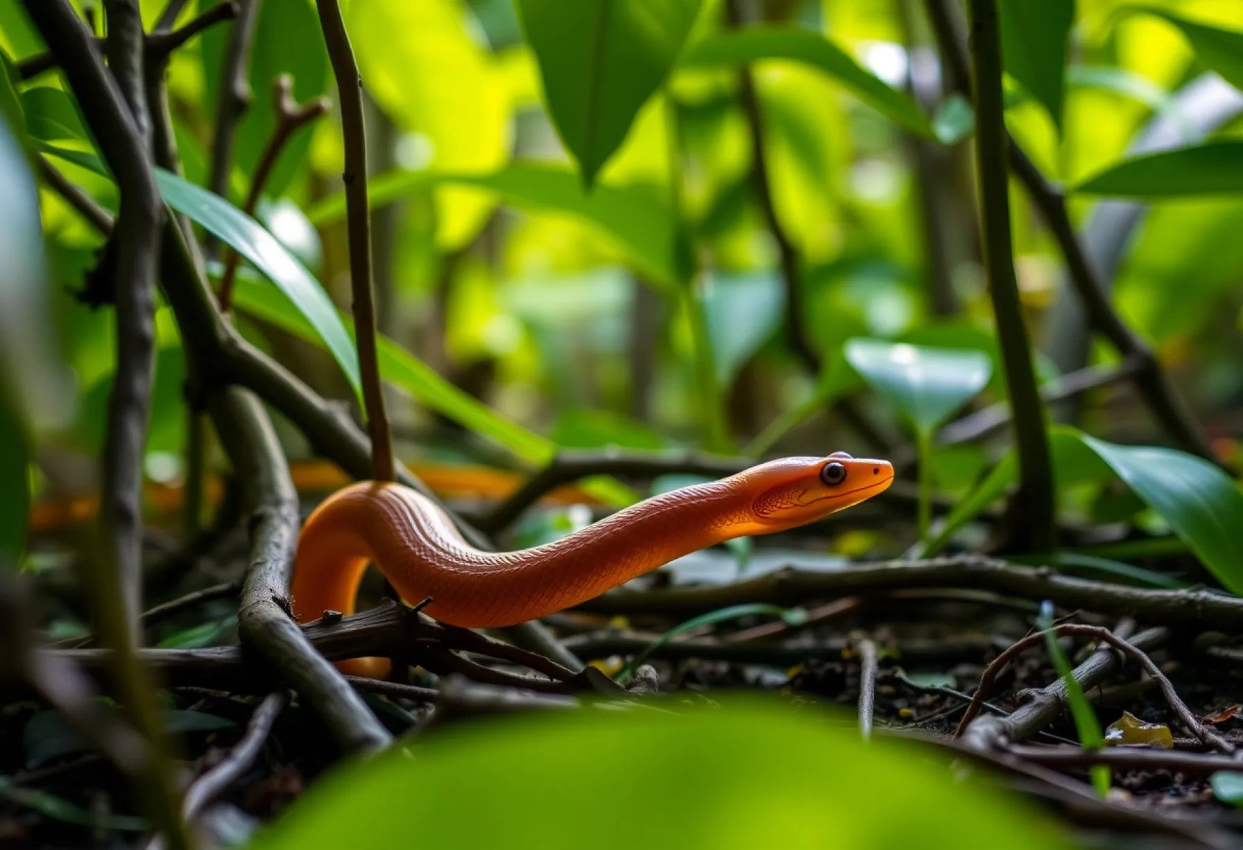 Beobachtung einer Caecilie im Amazonas-Regenwald: Verhalten und Umgebung