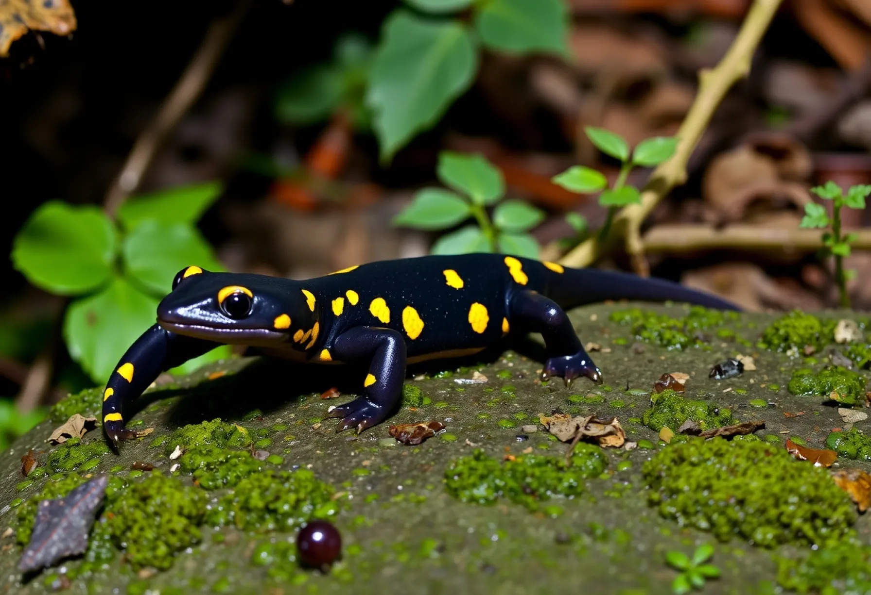 Feuersalamander in seinem natürlichen Habitat: Einblick in das Leben im deutschen Mischwald