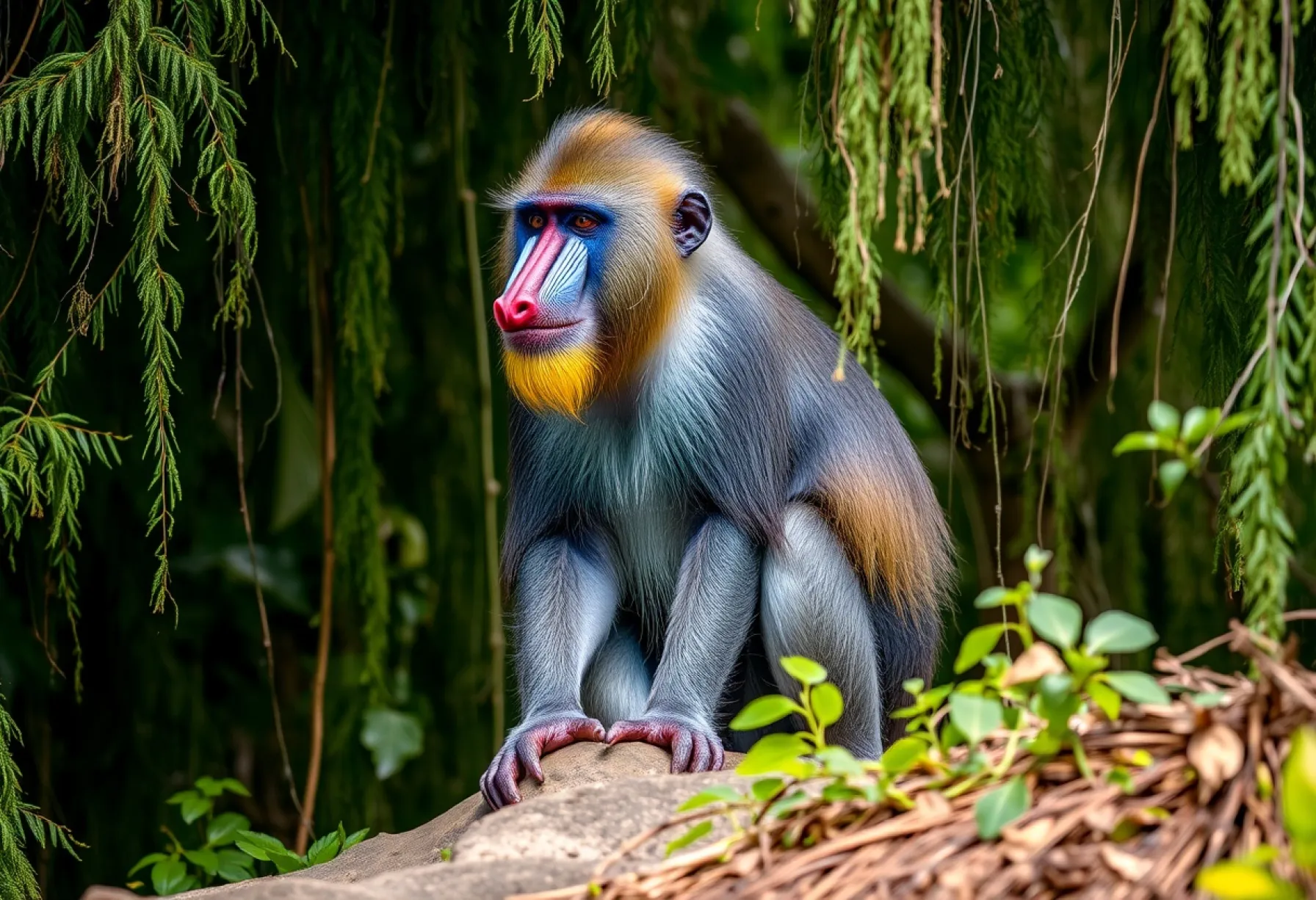 Mandrill im Regenwald Gabuns: Einblick in die natürliche Umgebung und Lebensweise