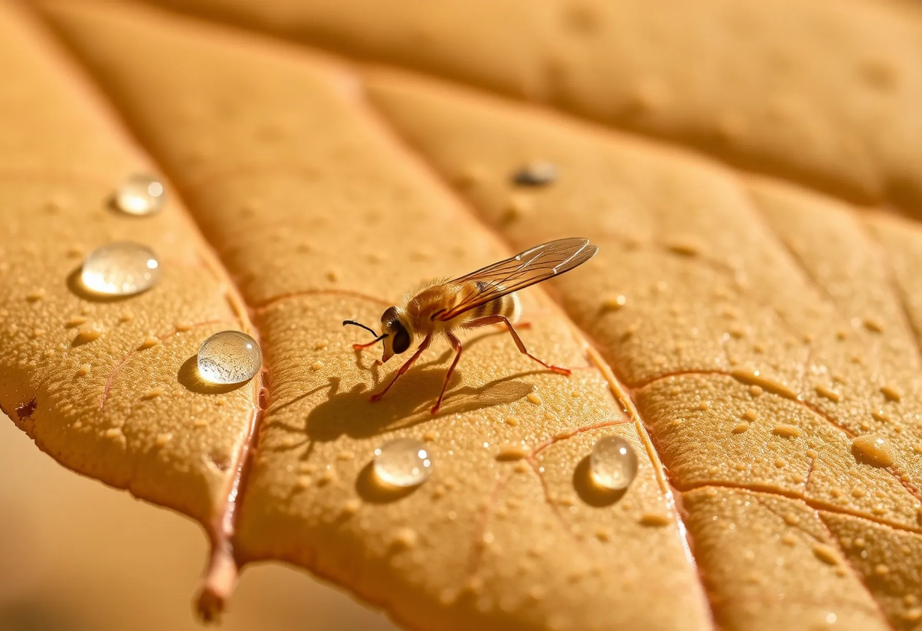 Makrofotografie: Milbe auf einem Eichenblatt im Schwarzwald im Herbst