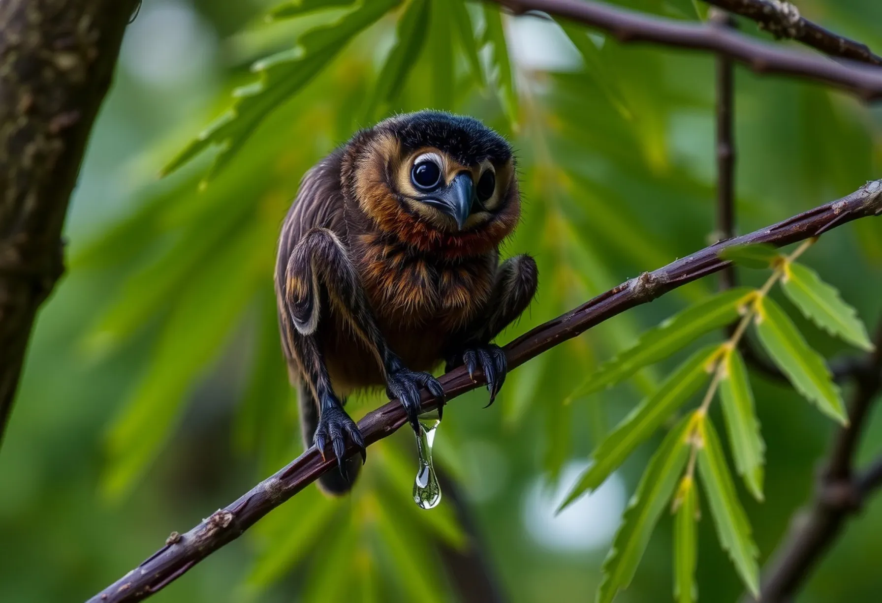 Vogelspinne der Art Avicularia avicularia im Amazonas-Regenwald Brasiliens