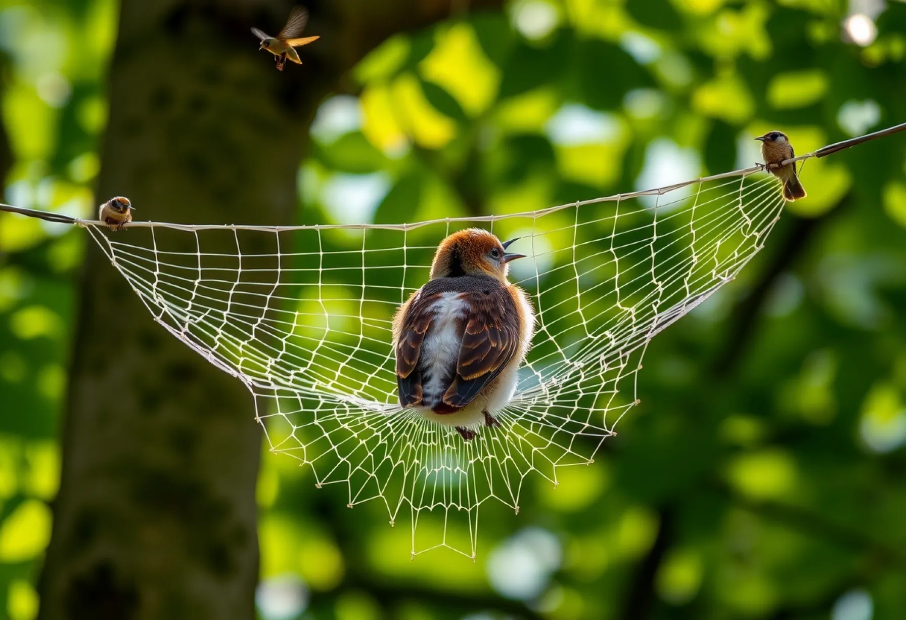Fotografie einer Kreuzspinne in ihrem Netz in einem süddeutschen Wald im Spätsommer