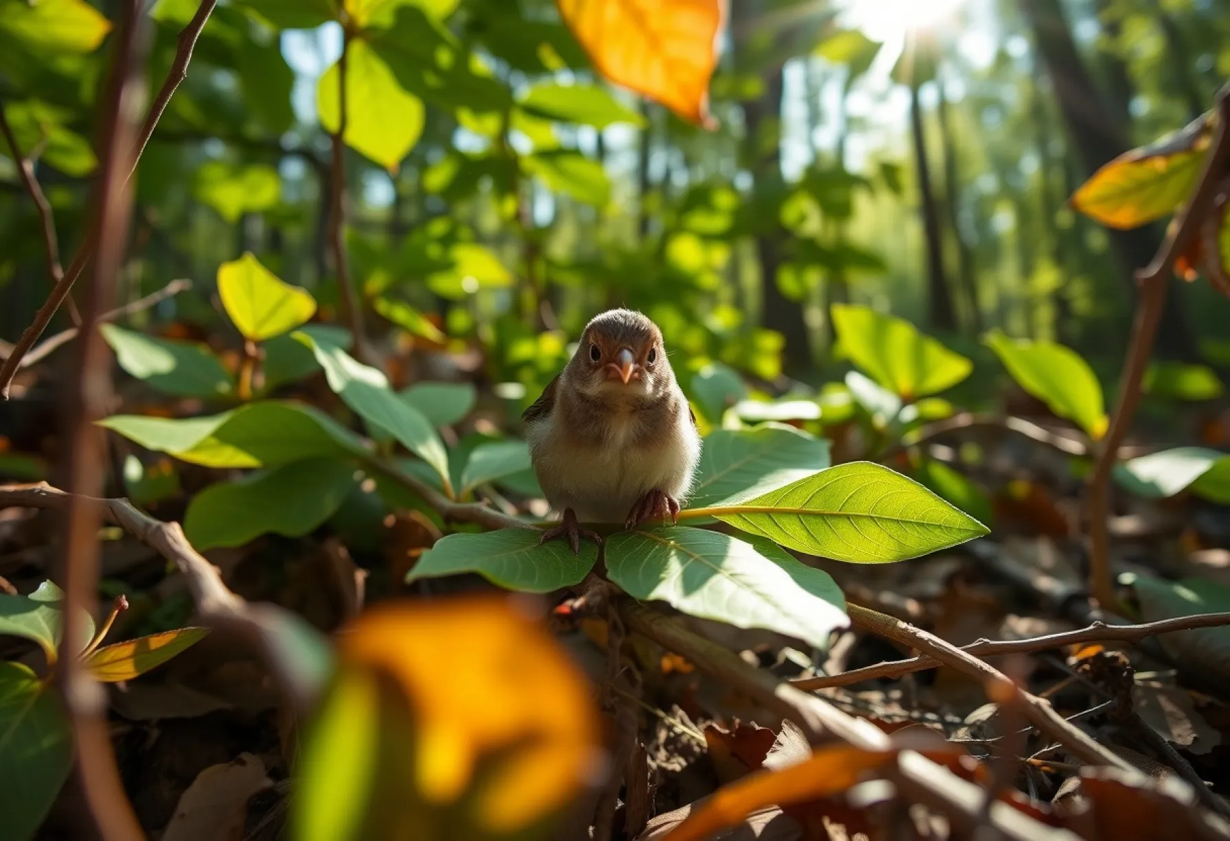 Fotografie einer Zecke auf einem Blatt im deutschen Wald im Juli