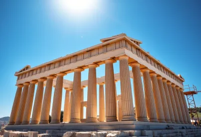 Der Parthenon-Tempel auf der Athener Akropolis: Kontraste zwischen antiker Erhabenheit und moderner Restaurierung