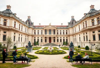 Barockes Schloss mit französischem Garten aus dem 18. Jahrhundert