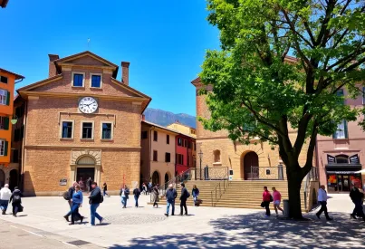 Historisches Rathaus in der Toskana: Architektur und Umgebung