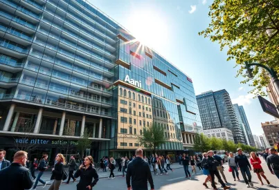 Architektonische Dominanz: Glas-Stahl-Fassade im urbanen Kontext