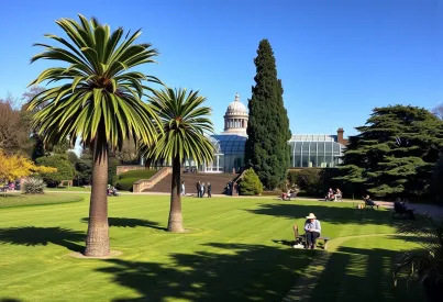 Botanischer Garten bei Edinburgh: Historisches Gewächshaus und üppige Pflanzenlandschaft