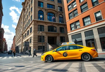 Historischer Wolkenkratzer in New York City: Architektur und urbane Dynamik im Einklang