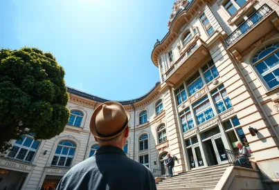 Architektonische Merkmale eines Wiener Jugendstilgebäudes im frühen 20. Jahrhundert