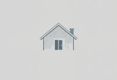 Minimalistisches Logo-Design inspiriert von skandinavischer Designphilosophie mit nordischem Langhaus-Motiv