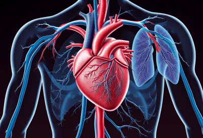 Illustration des menschlichen Herz-Kreislauf-Systems: Anatomische Details und Funktion des Blutflusses
