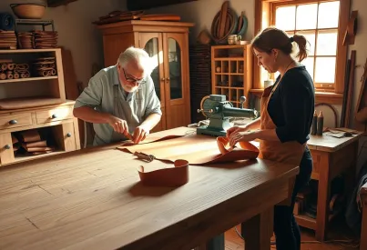 Handwerkskunst in der Toskana: Lederverarbeitung in traditioneller Werkstatt