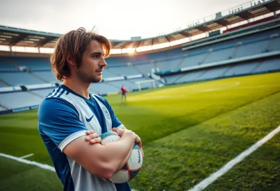 Fußballspieler im Stadion von Madrid während einer Trainingseinheit oder Presseveranstaltung