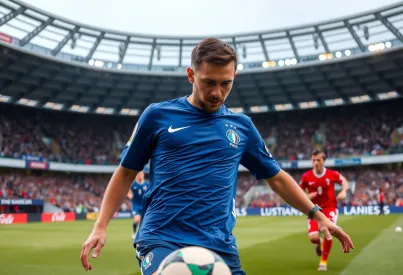 Fußballszene im Stade de France: Spieler der französischen Nationalmannschaft im Fokus