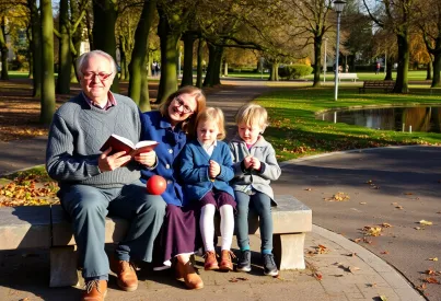 Familie im Hamburger Stadtpark: Ein Moment der Ruhe und Verbundenheit