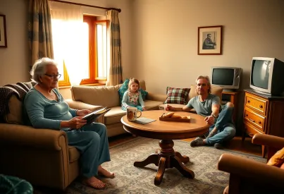 Familientreffen in der Toskana: Drei Generationen vereint in einem Wohnzimmer voller Erinnerungen
