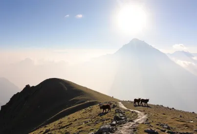 Morgenstimmung über der Annapurna-Bergkette: Einblicke in die unberührte Natur des Himalaya