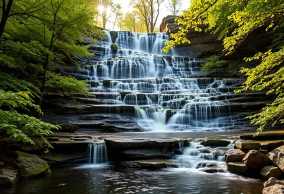 Kaskadenwasserfall in den Blue Ridge Mountains, North Carolina
