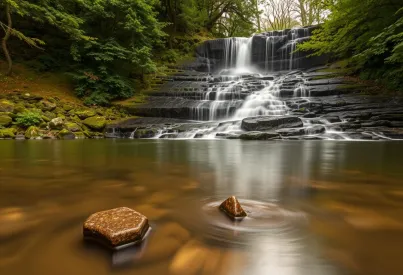 Kaskadenwasserfall in den Wicklow Mountains: Natürliche Ruhe und unberührte Landschaft