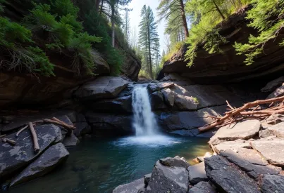 Wasserfall in den Blue Ridge Mountains: Geologie und Naturbeschreibung