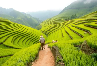 Reisfelder und Landwirtschaft in Banaue, Philippinen