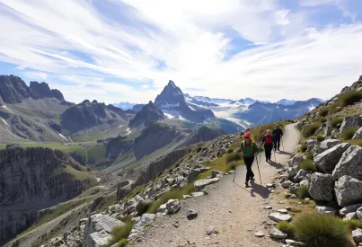 Wanderung auf dem Hochgebirgspfad durch die Dolomiten: Eine Beschreibung der Landschaft und Bedingungen